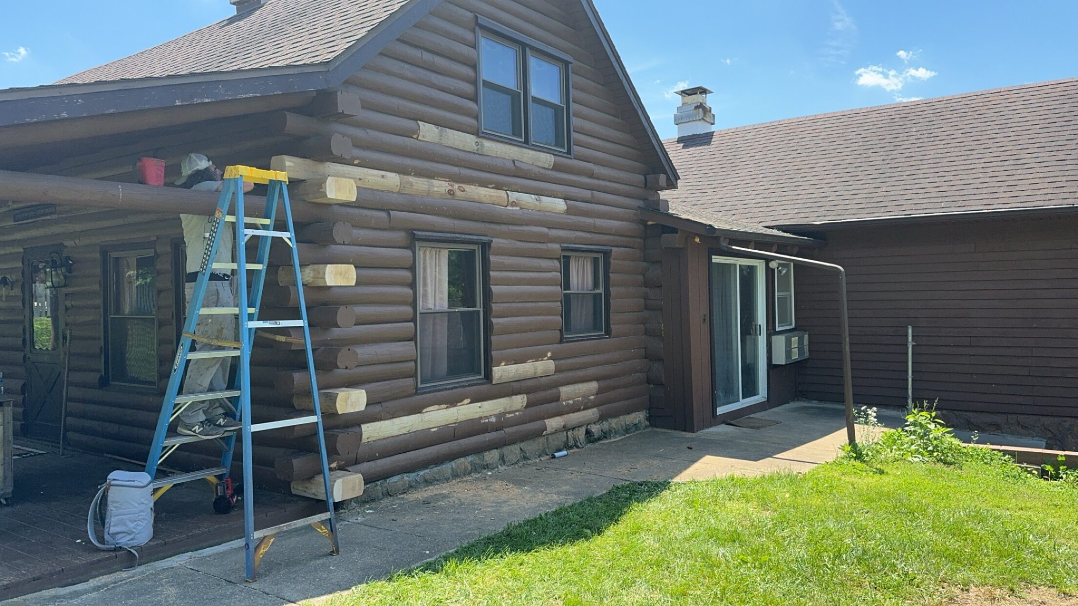 log cabin rotten log repairs